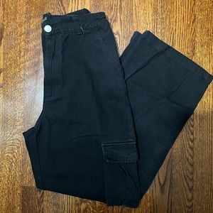 high waisted black cargo pants